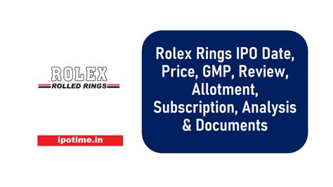 rolex rings ipo allotment date|Rolex rings limited ipo.